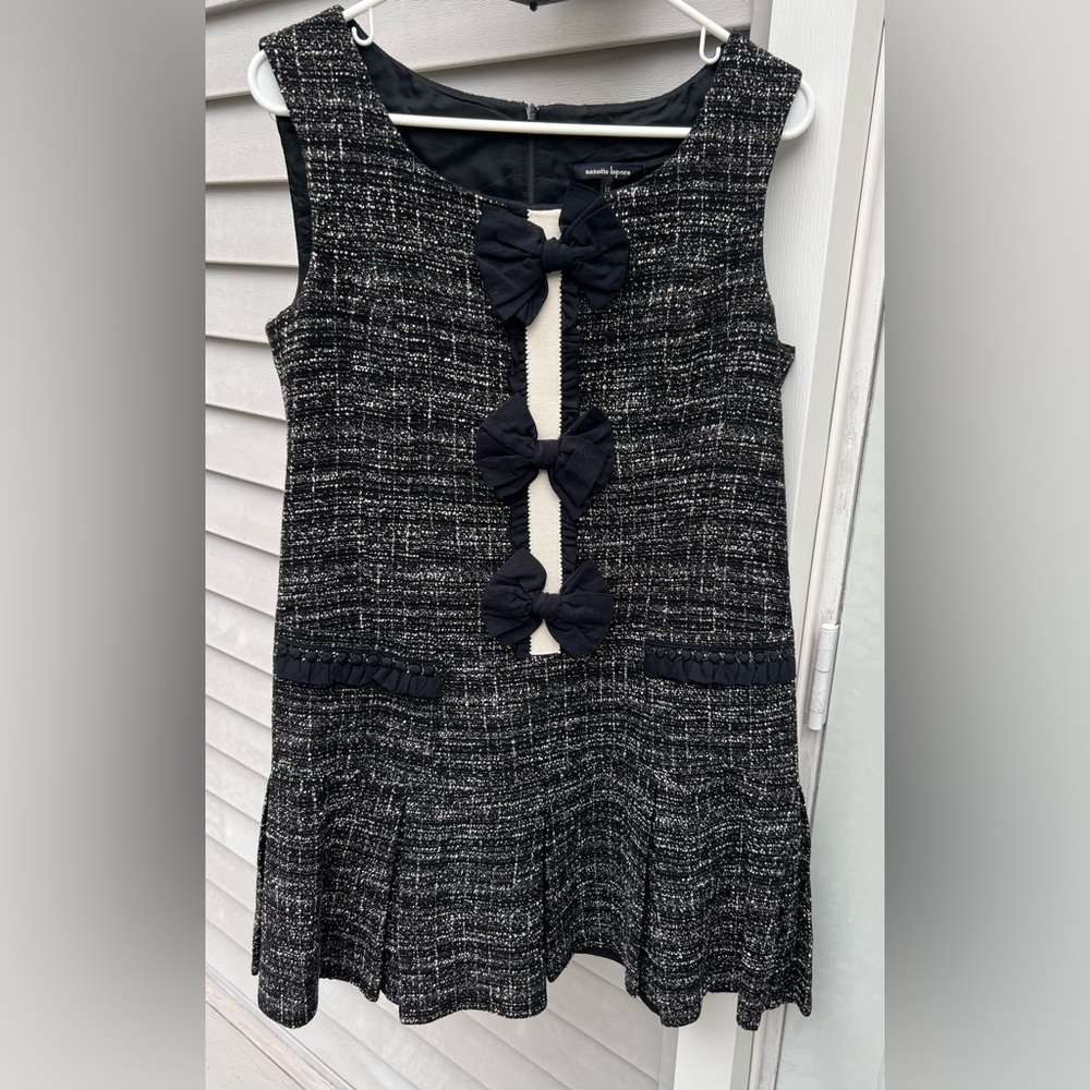 Nanette Lepore Textured Tweed Dress Size 10 black /white